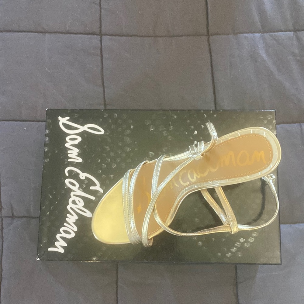 Sam Edelman gold leather sandal